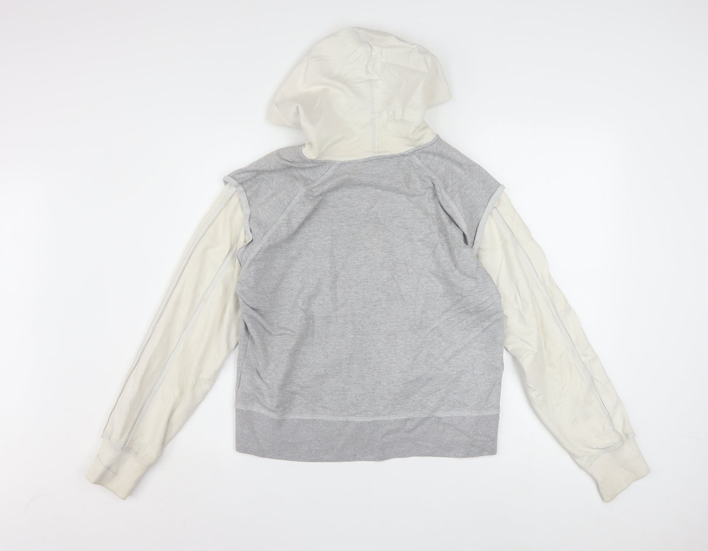Reebok Womens Grey Full Zip Hoodie Size 16 Cotton Blend Casual