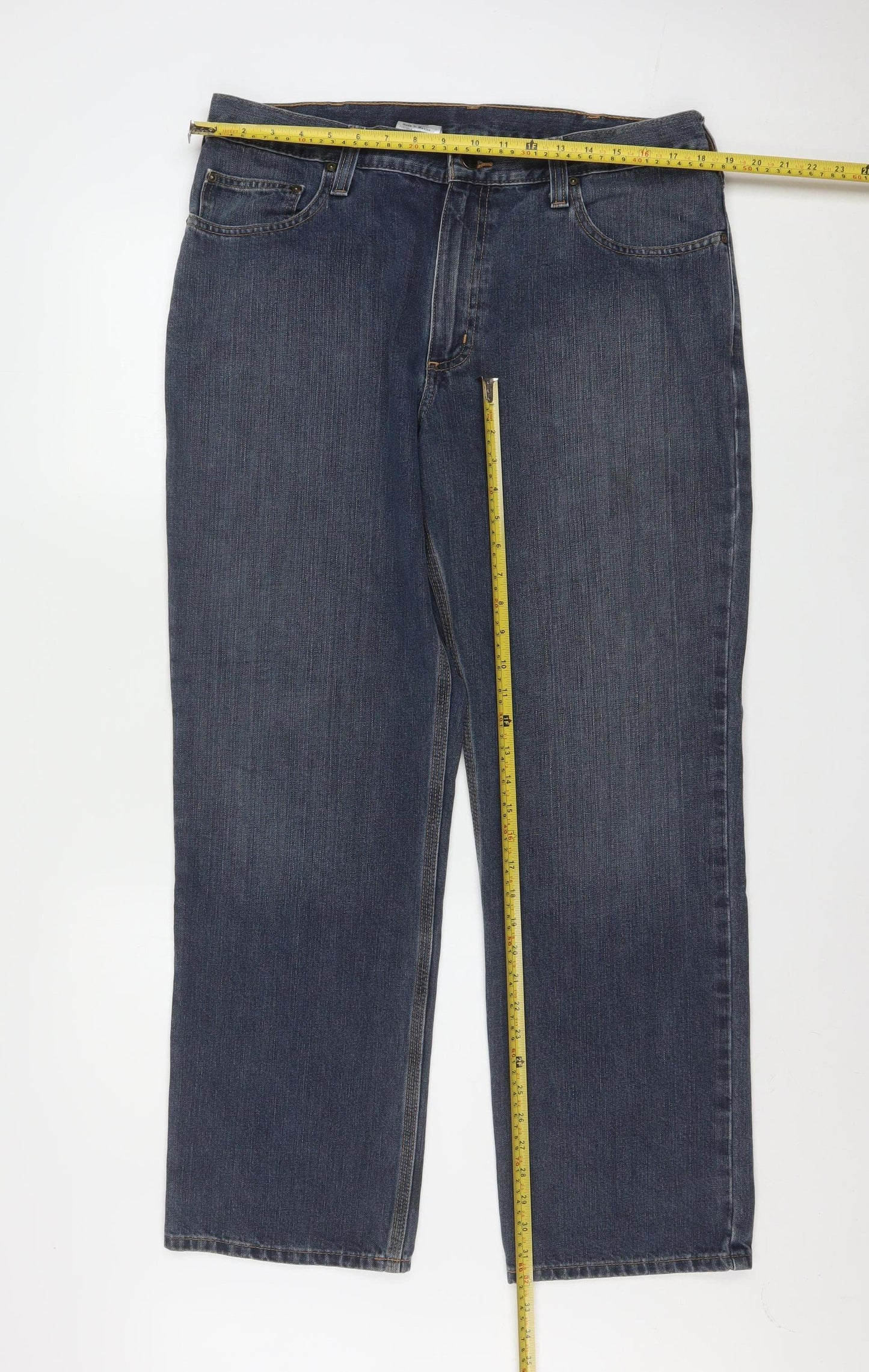 Carhartt Men's Blue Relaxed Fit Straight Leg Jeans 36x30
