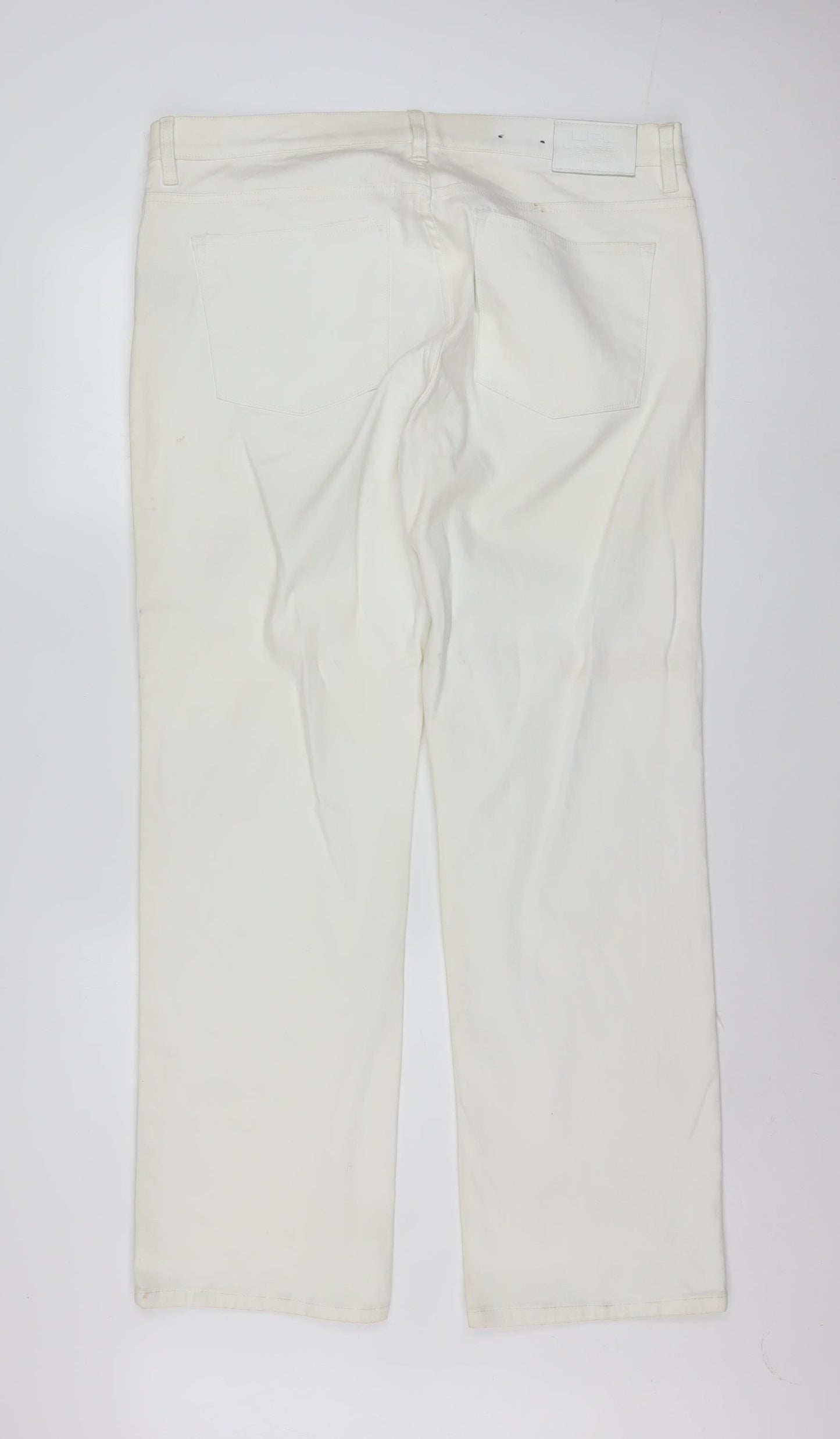 Ralph Lauren LRL Women's White Straight Leg Jeans Size 16 Regular Fit