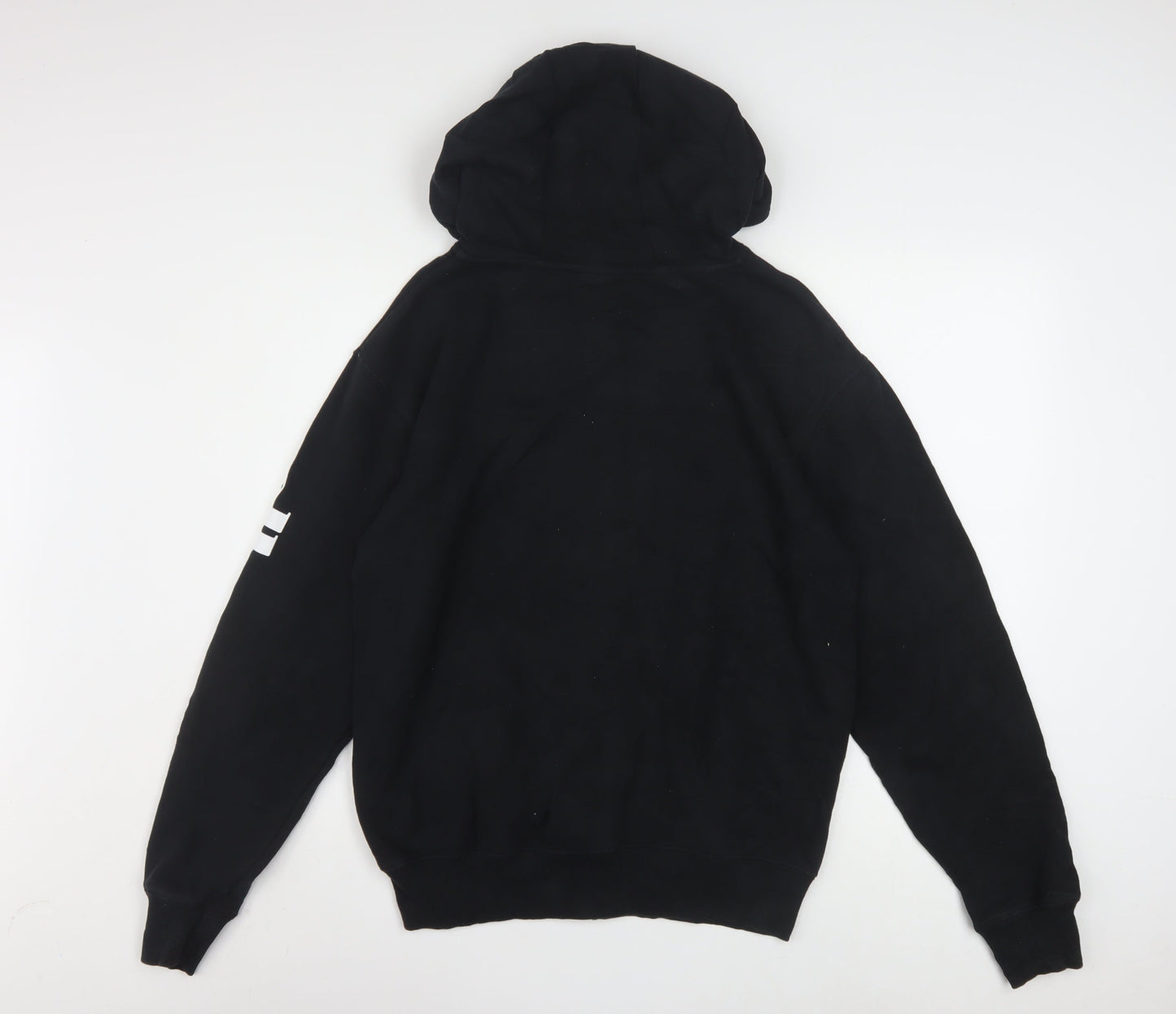 Ellesse Womens Black Full Zip Hoodie Size 10 Cotton Blend Logo Sleeve