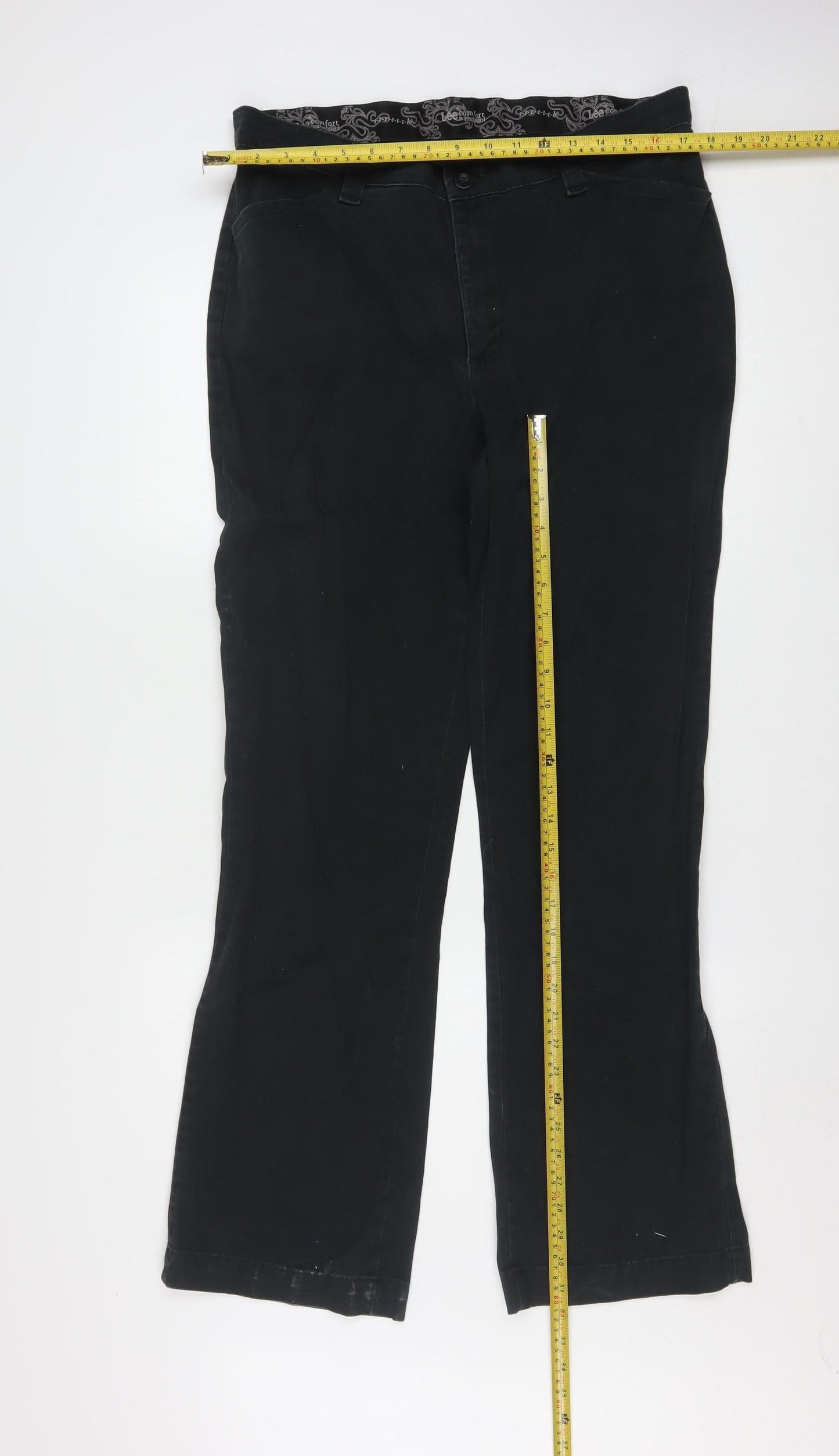 Lee Women’s Black Comfort Waist Regular Fit Cotton Trousers Size 14
