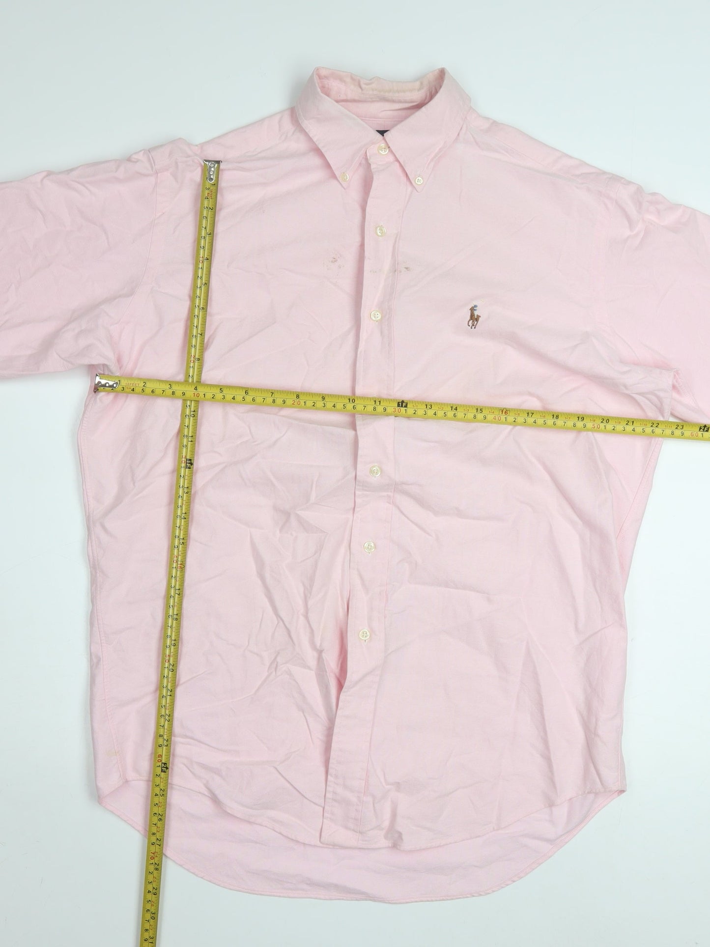 Ralph Lauren Men's Pink Cotton Oxford Button-Up Shirt 15.5 Classic Fit