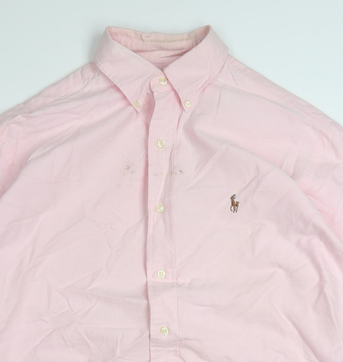 Ralph Lauren Men's Pink Cotton Oxford Button-Up Shirt 15.5 Classic Fit