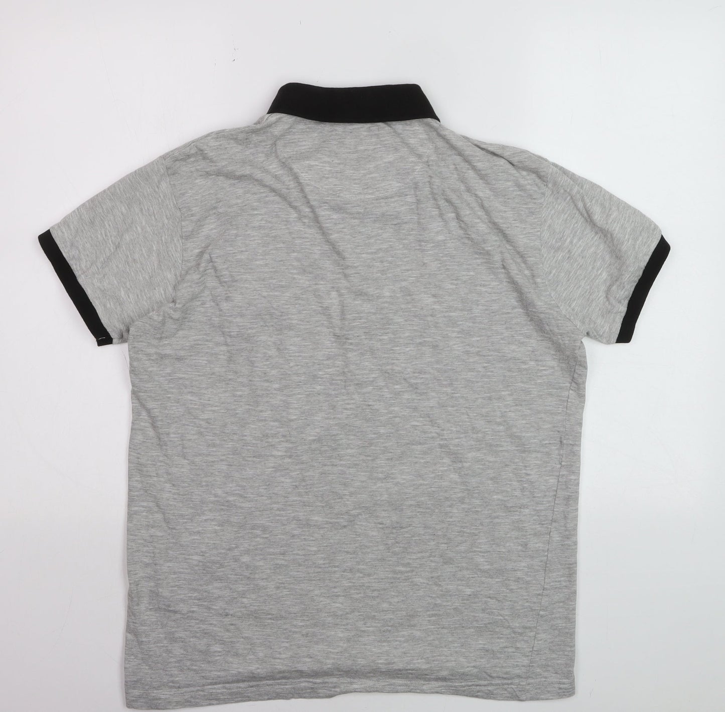 Inside Youth Mens Grey Polo Shirt Size L Short Sleeve Cotton