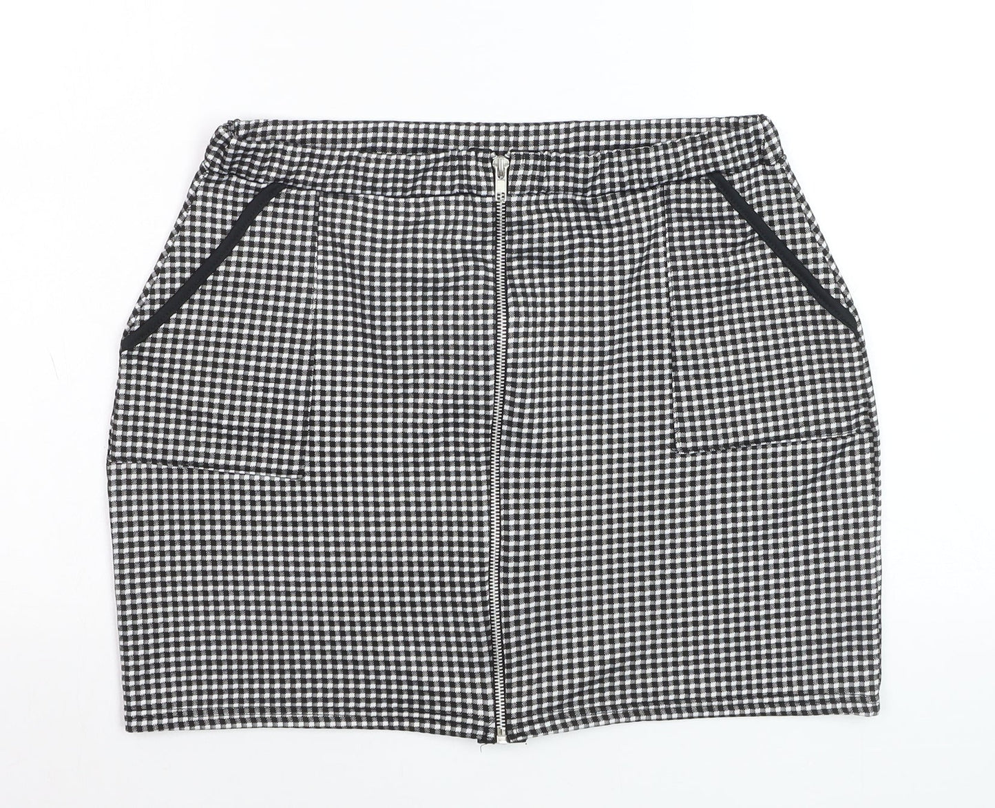PrettyLittleThing Women’s Black Check Stretch Pencil Skirt Size 16