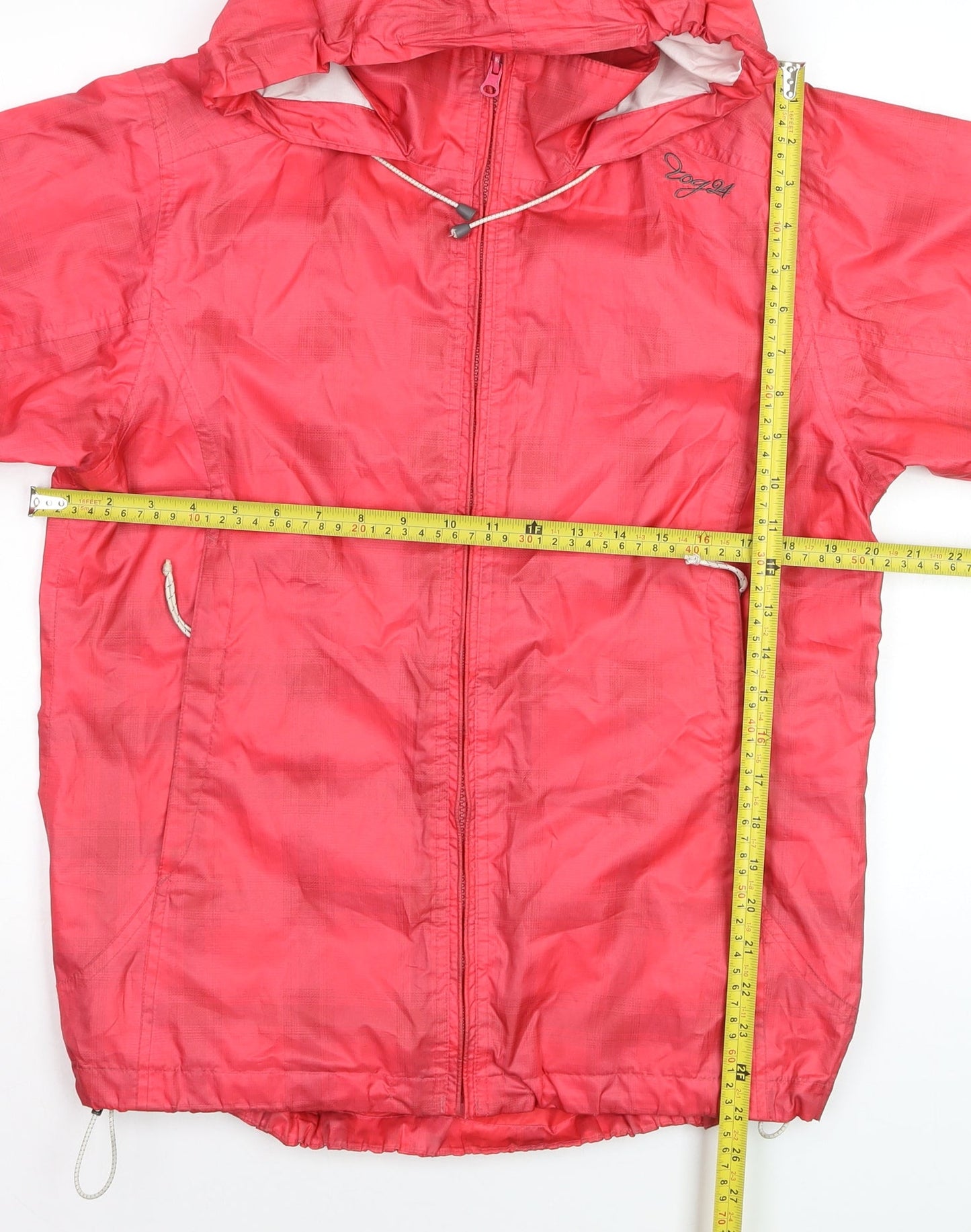 TOG24 Womens Red Hooded Waterproof Rain Jacket Size 10-12