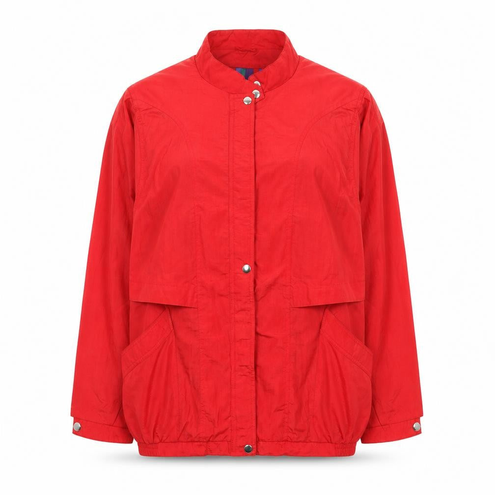 C&A Womens Red Silk Lightweight Casual Jacket Size 16