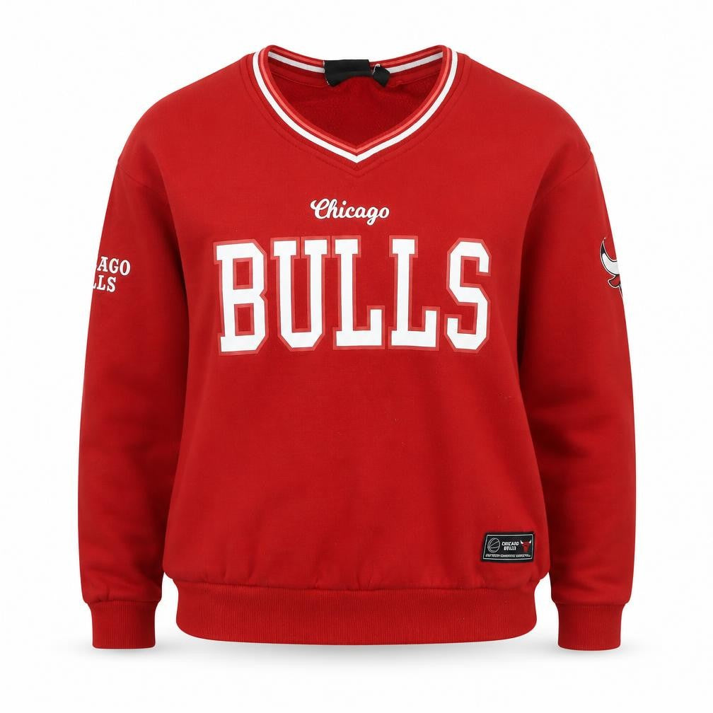 NBA Chicago Bulls Red Sweatshirt Women 2XS Crew Neck Pullover Logo