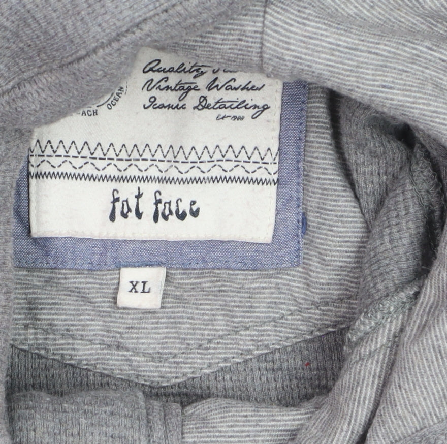 Fat Face Men's Grey XL Pullover Hoodie Cotton Casual Sweatshirt
