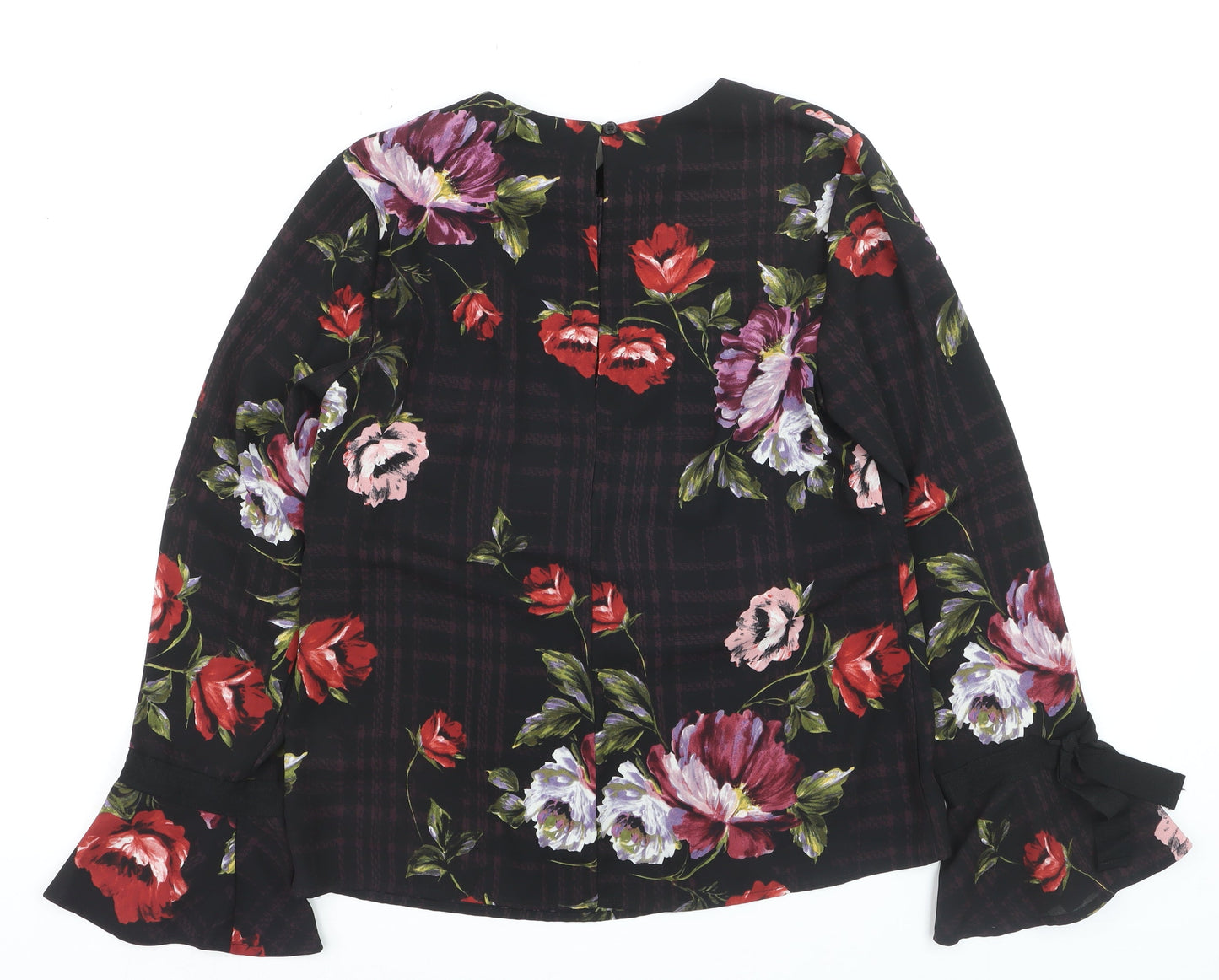 Warehouse Womens Multicoloured Floral Bell Sleeve Blouse Size 8