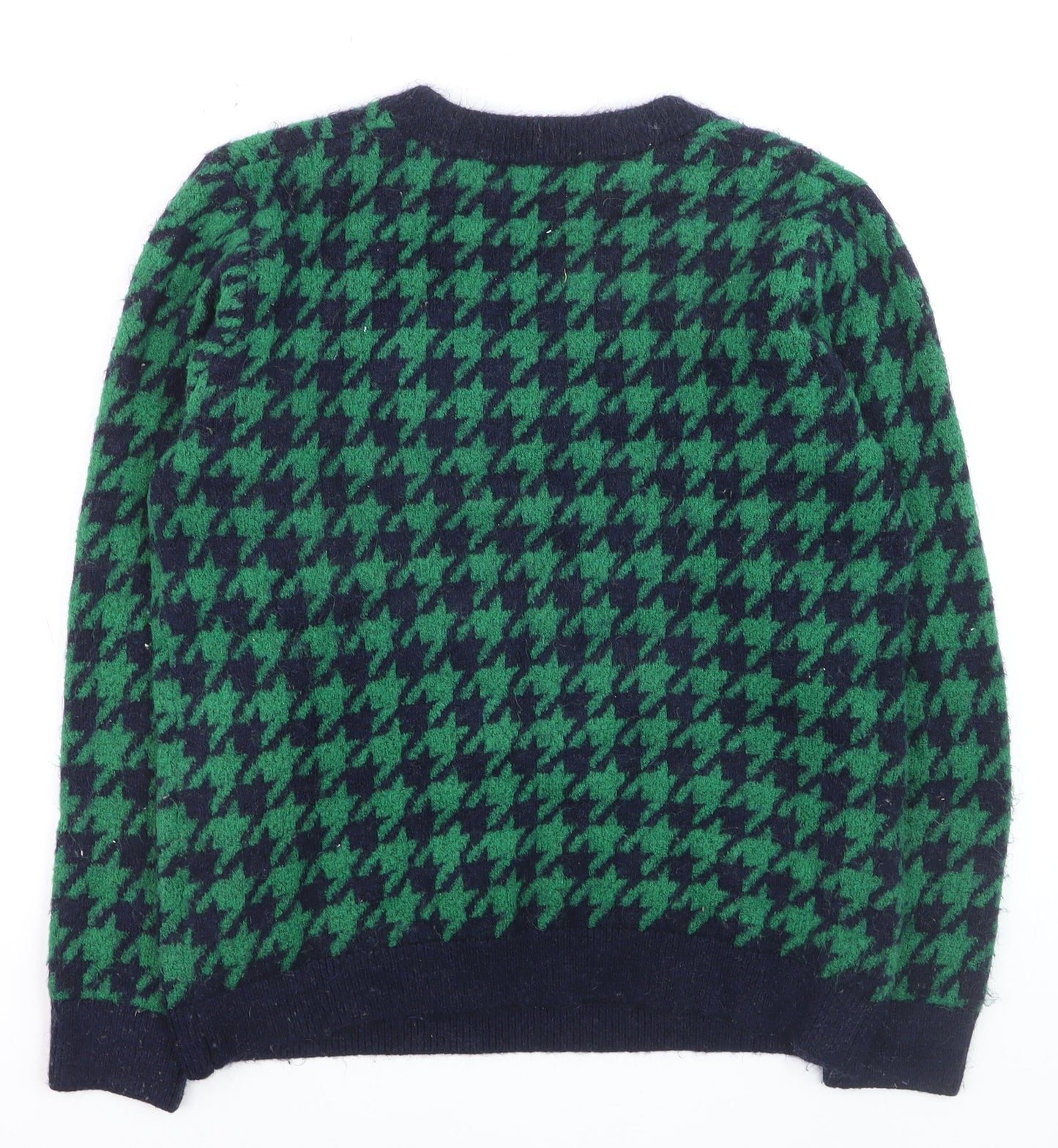 Rant & Rave Women's Green Houndstooth Knit Pullover Jumper Size 16
