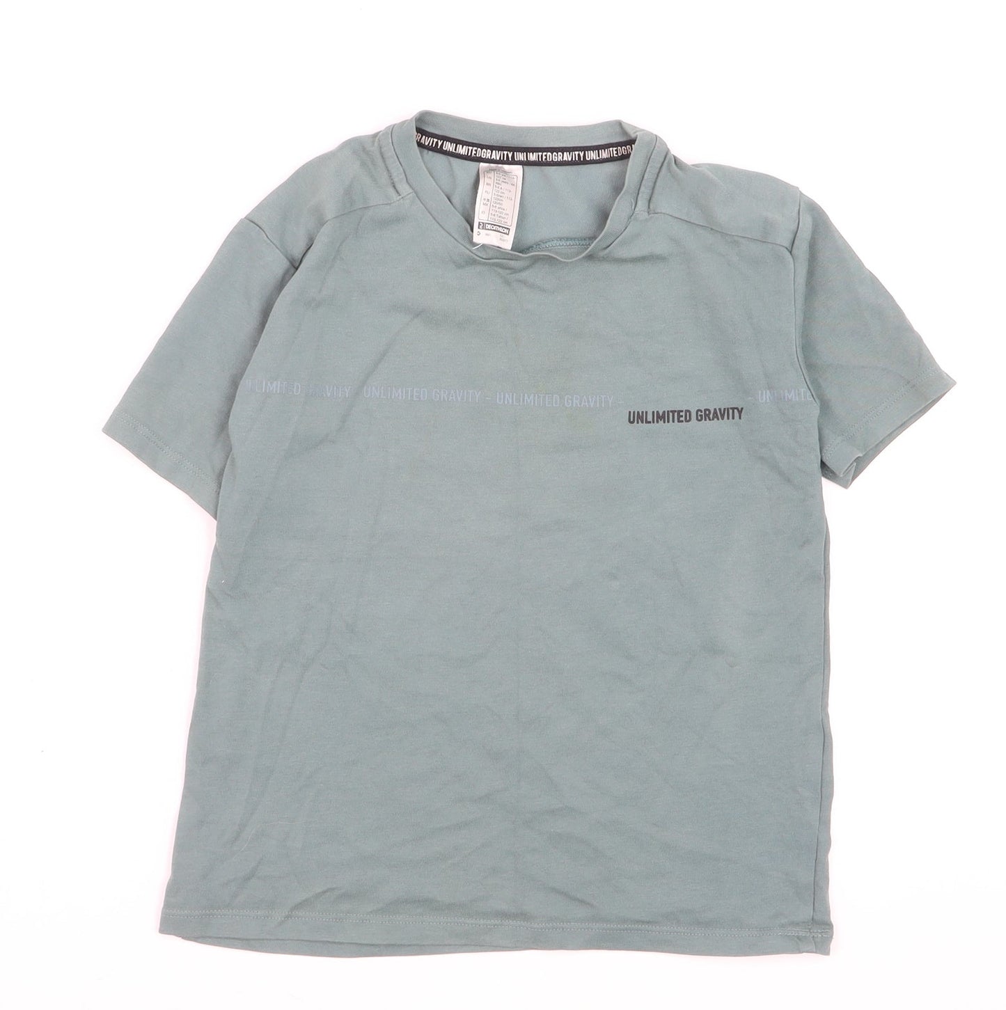 Decathlon Boys Green 5-6 Years Short Sleeve Cotton T-Shirt