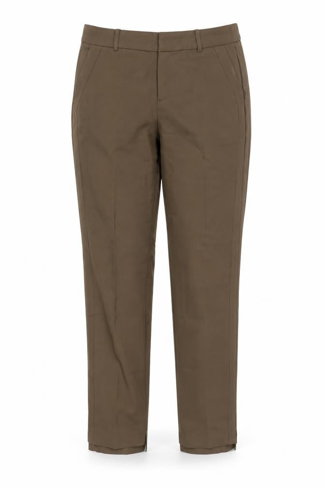 Fransa Womens Brown Dress Pants Size 12 Straight Leg Work Trousers