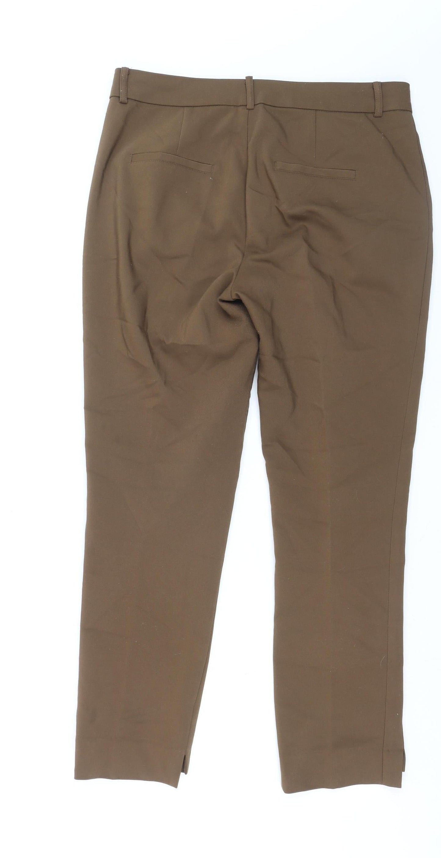 Fransa Womens Brown Dress Pants Size 12 Straight Leg Work Trousers