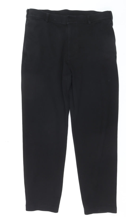 COS Women's Black Cotton Straight Leg Trousers Size 22