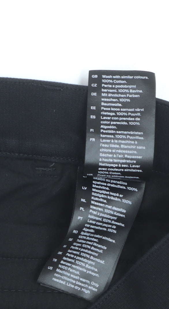 COS Women's Black Cotton Straight Leg Trousers Size 22