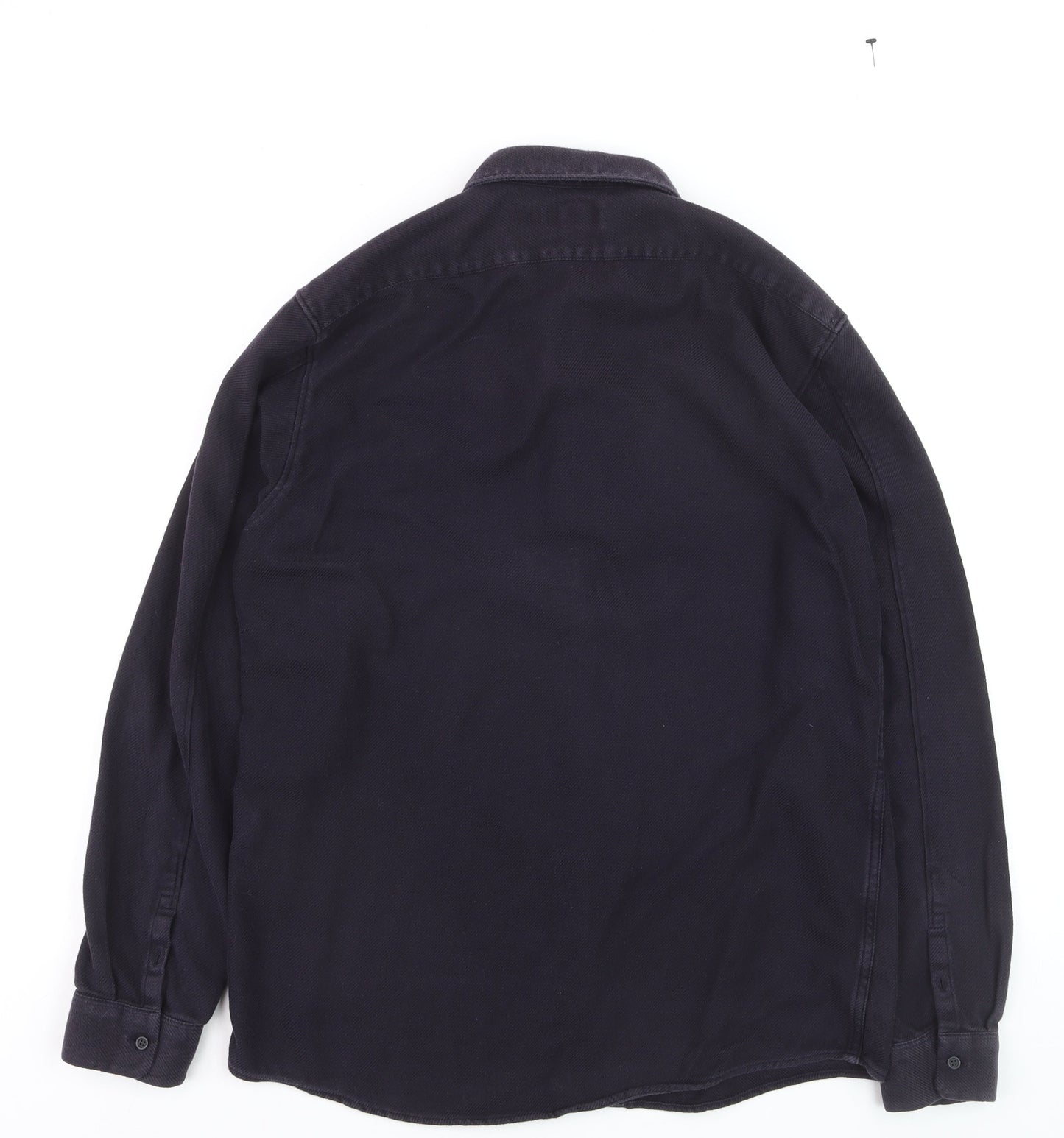 COS Men's Black Cotton Twill Button-Up Long Sleeve Shirt M