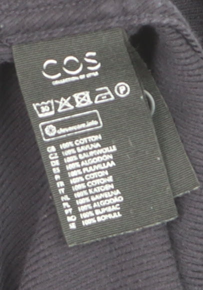 COS Men's Black Cotton Twill Button-Up Long Sleeve Shirt M