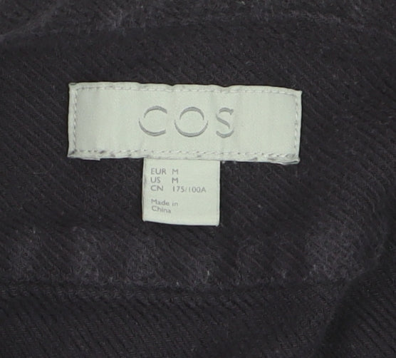 COS Men's Black Cotton Twill Button-Up Long Sleeve Shirt M