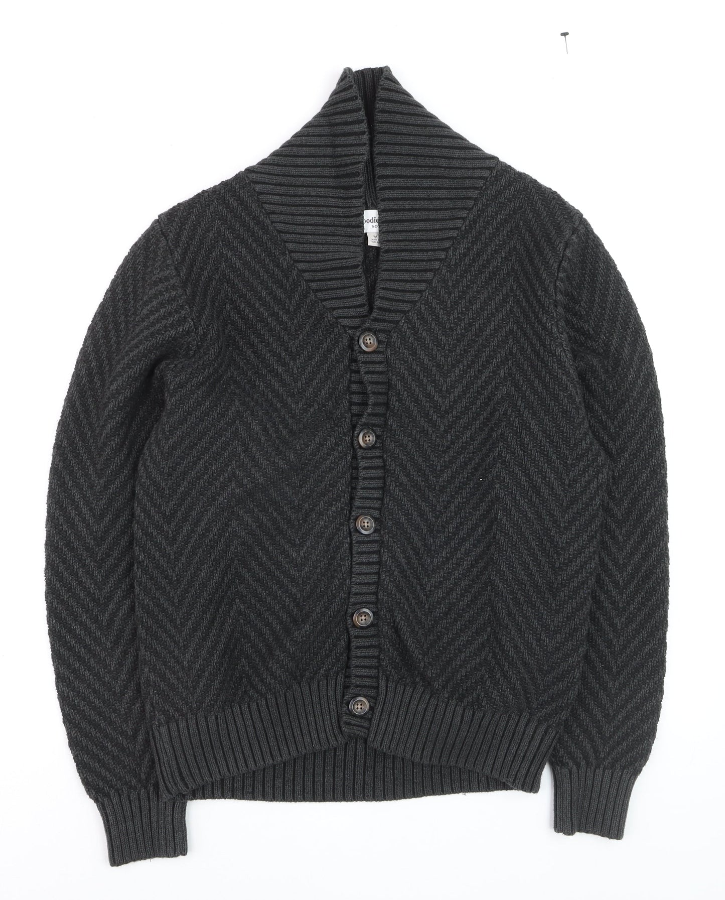 Goodfellow & Co Men’s Grey Herringbone Knit Button Cardigan M