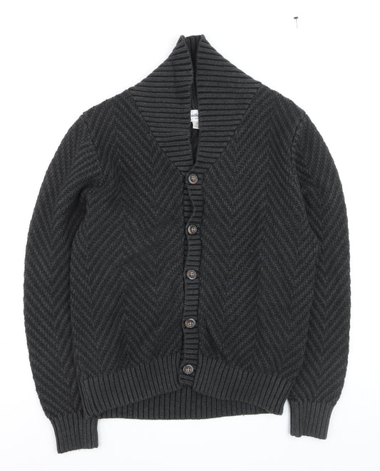 Goodfellow & Co Men’s Grey Herringbone Knit Button Cardigan M