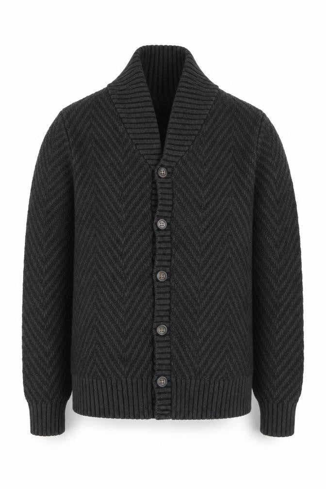 Goodfellow & Co Men’s Grey Herringbone Knit Button Cardigan M