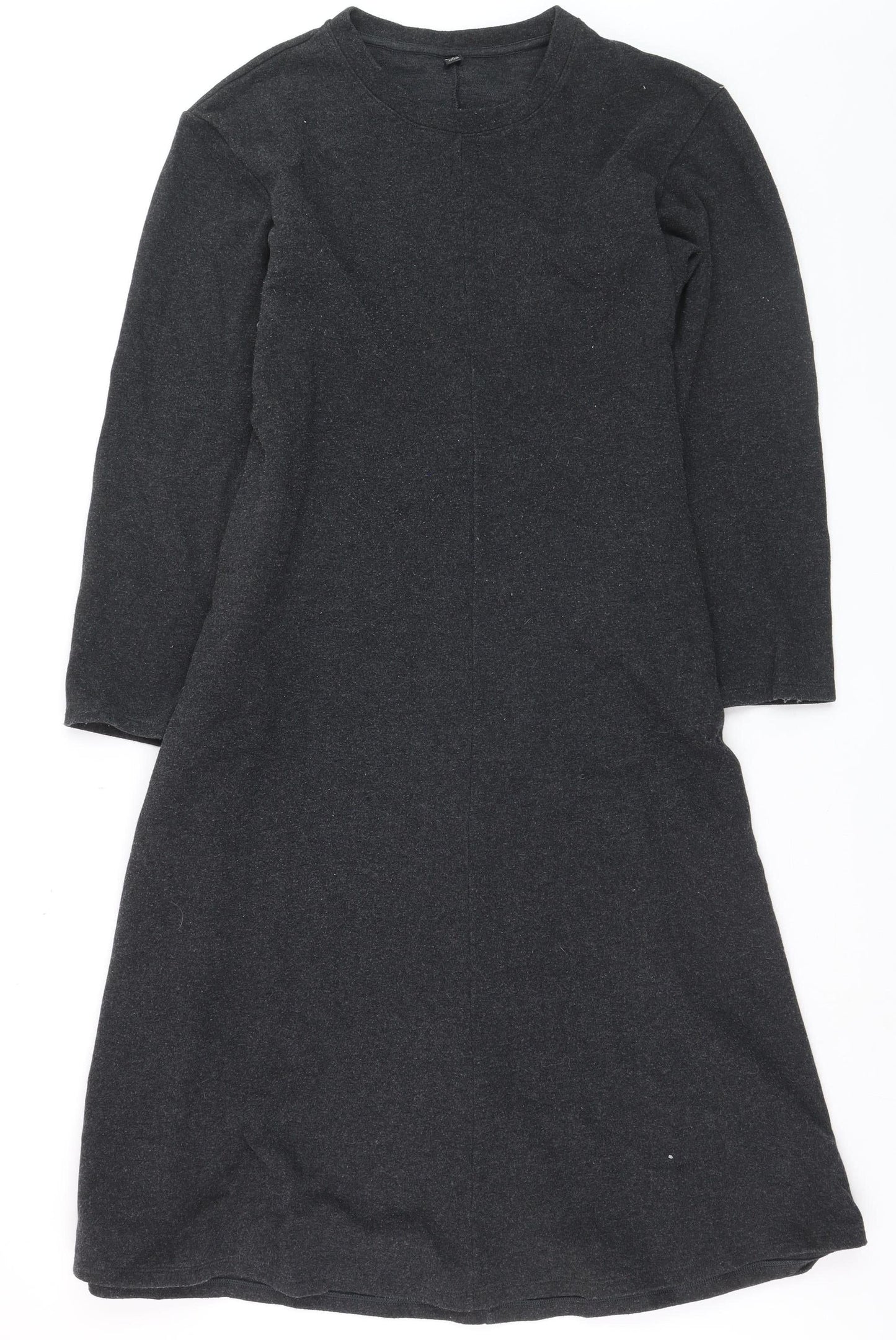 UNIQLO Women Black M Long Sleeve Jersey Shift Dress