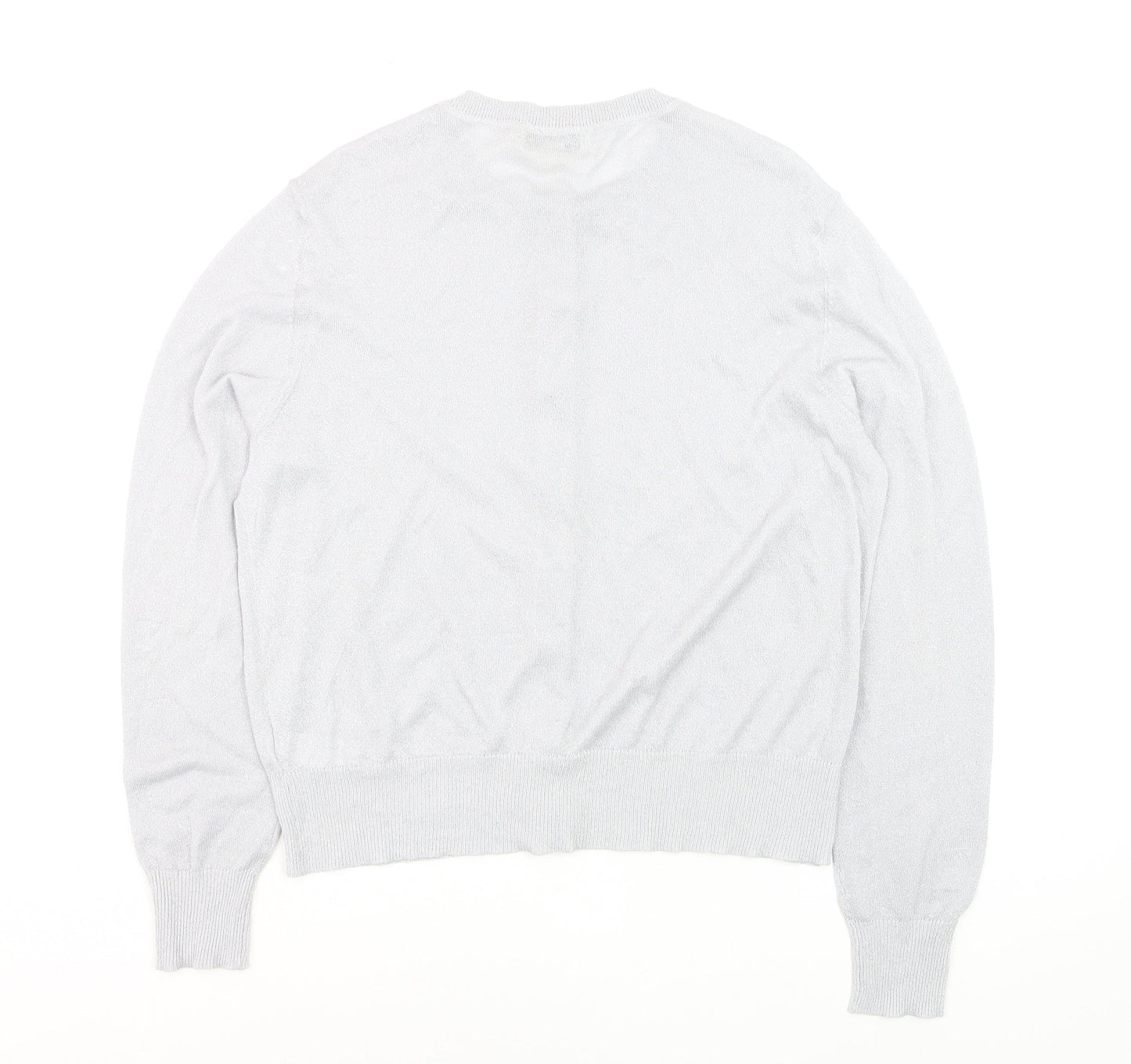 Marks and Spencer Women’s Silver Cardigan Size 16 Crew Neck Knitwear