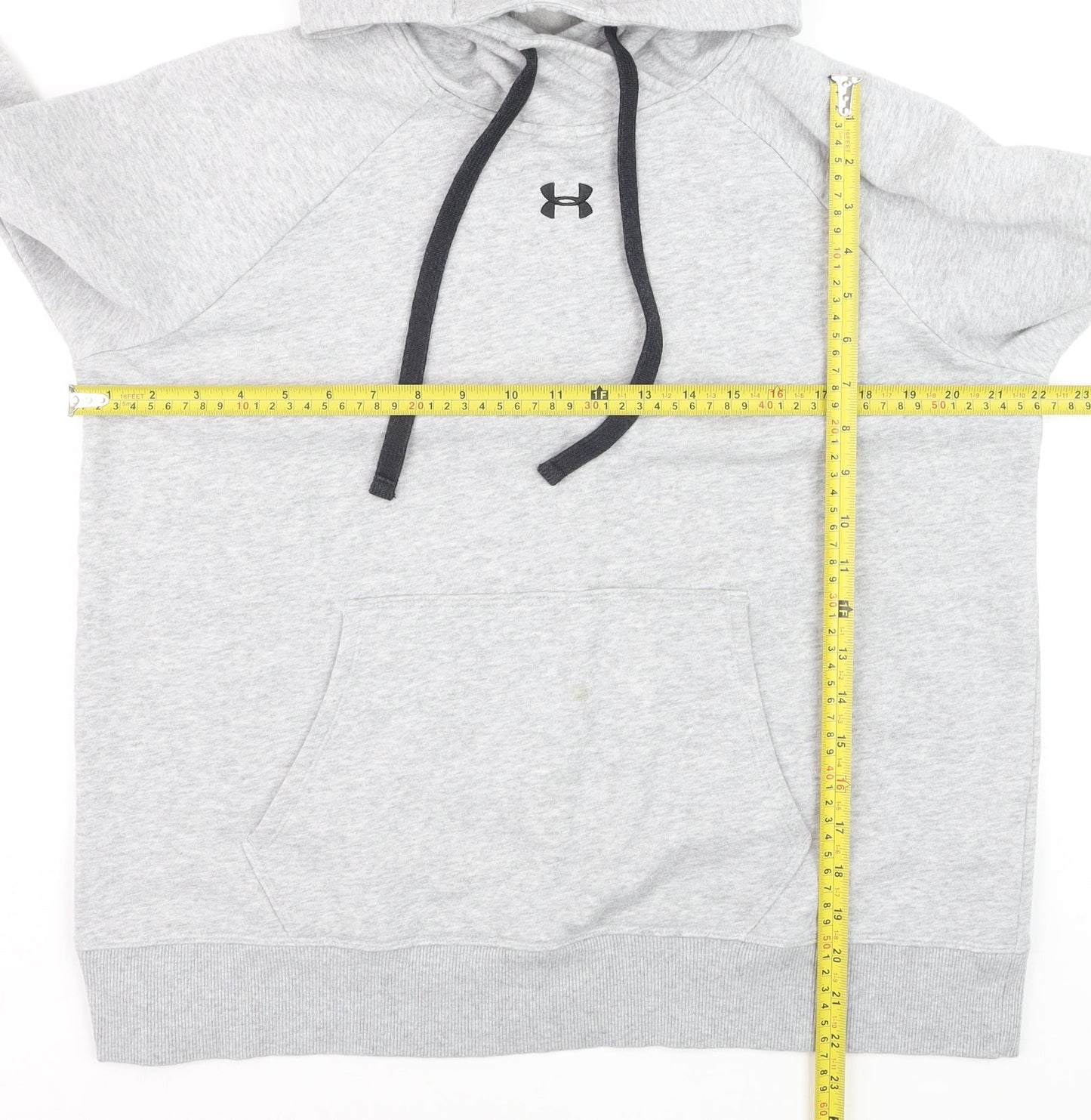 Under Armour Mens Grey Pullover Hoodie Size L Relaxed Fit Sportswear