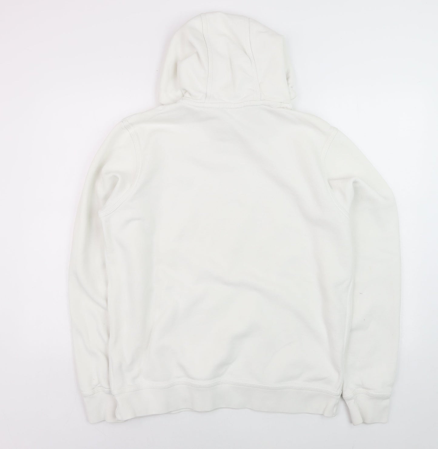 Nike Men's White Pullover Hoodie L Fleece Logo Sweatshirt