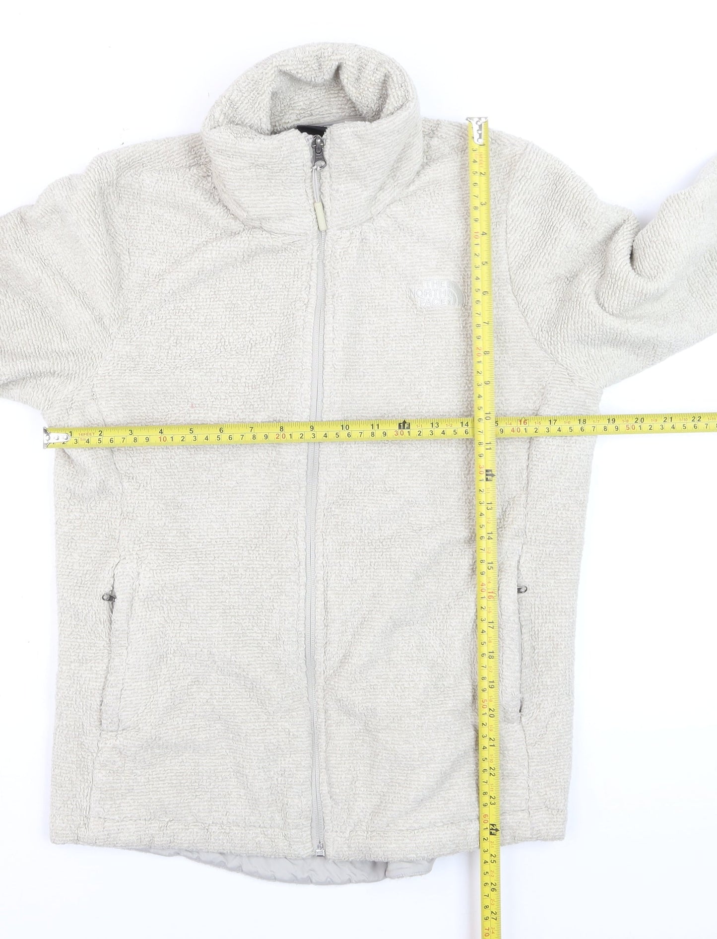 The North Face Womens Beige Full Zip Fleece Hoodie Medium