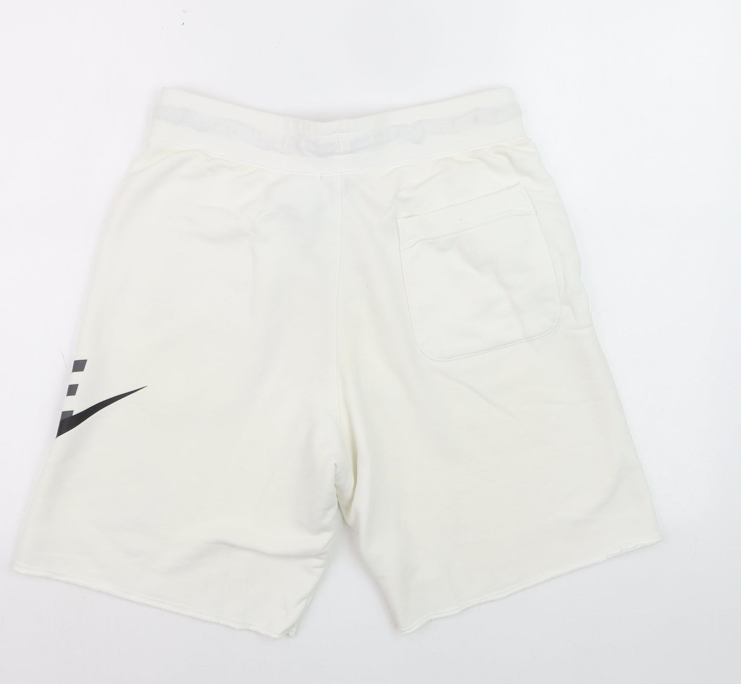 Nike Men's White Sweat Shorts Size S with Drawstring Waist