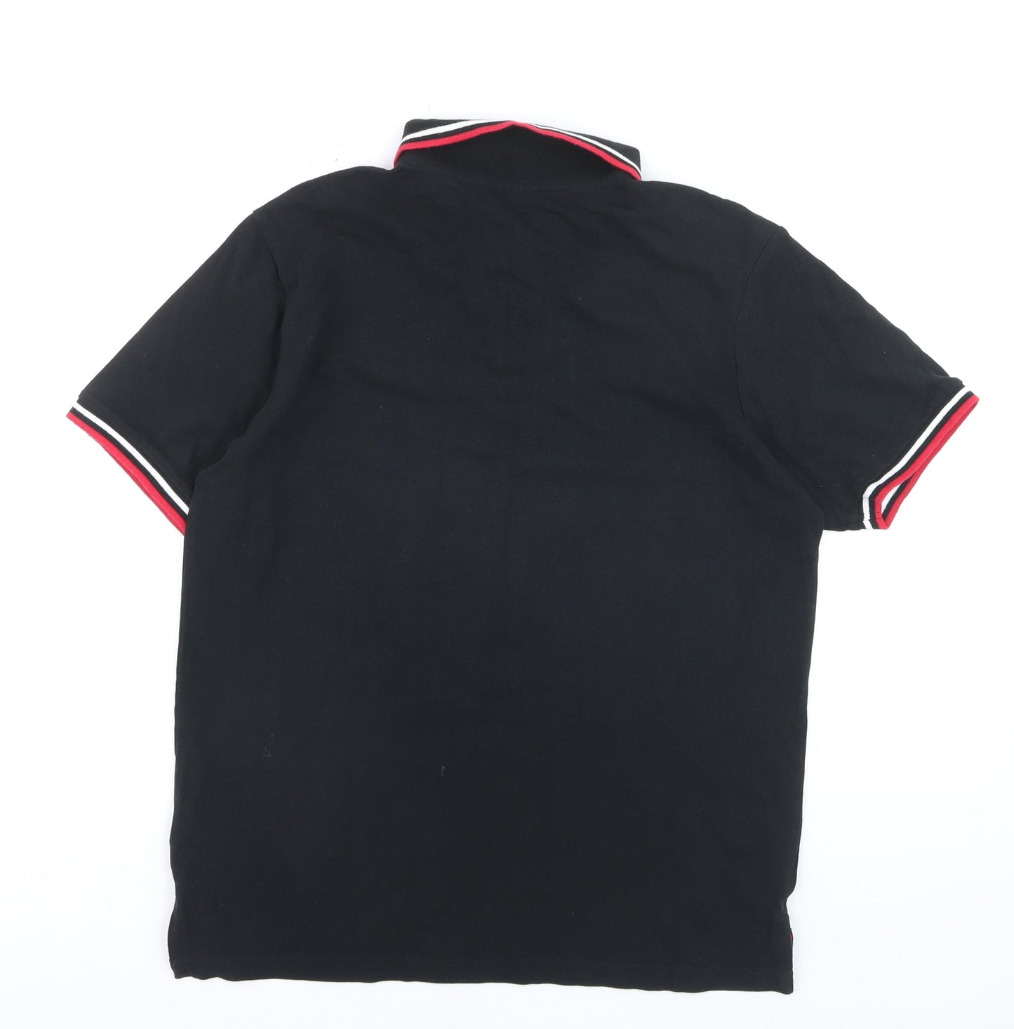 The Rolling Stones Men's Black Polo Shirt Size M Embroidered Band Logo