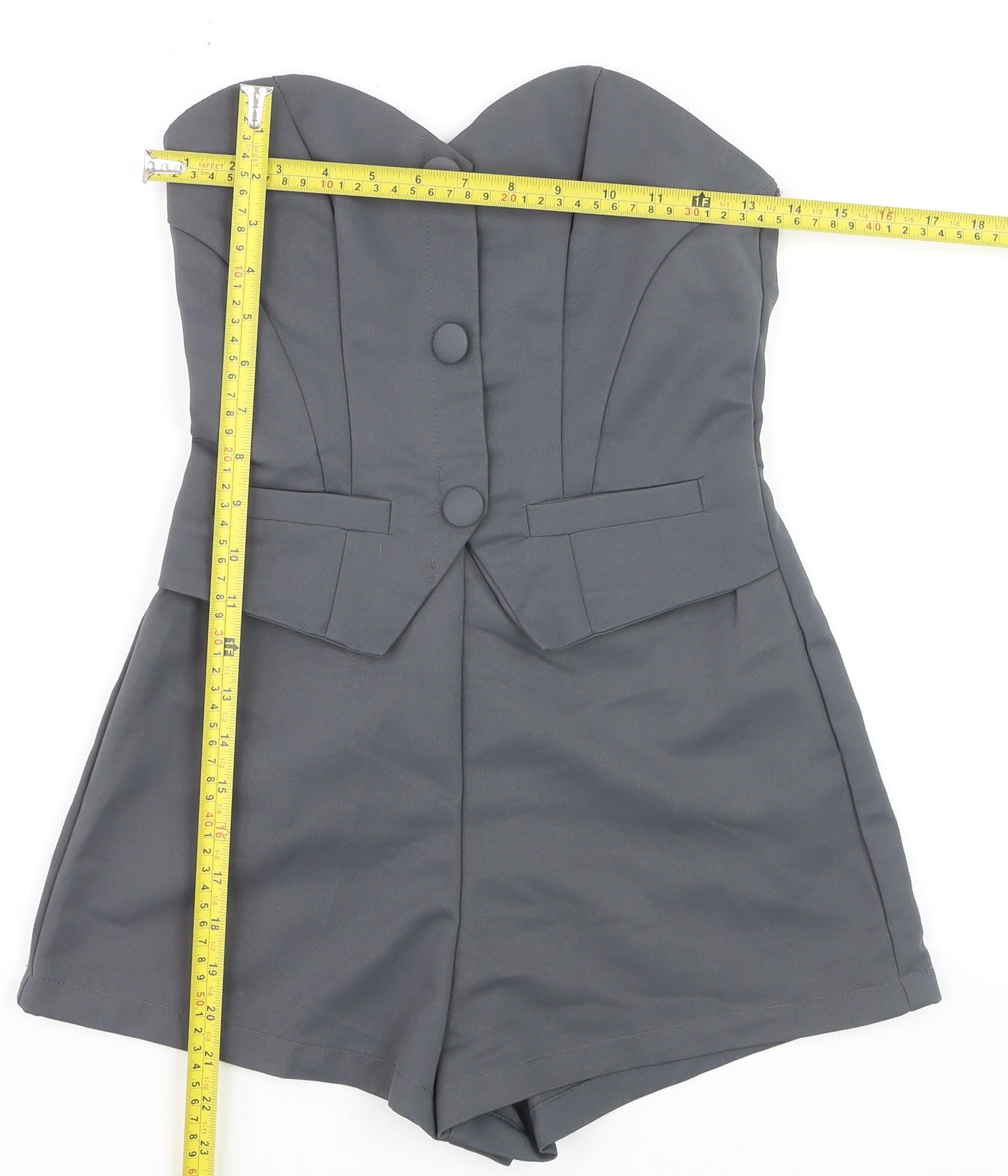 Forever 21 Women’s Grey Strapless Jumpsuit XS Polyester Playsuit