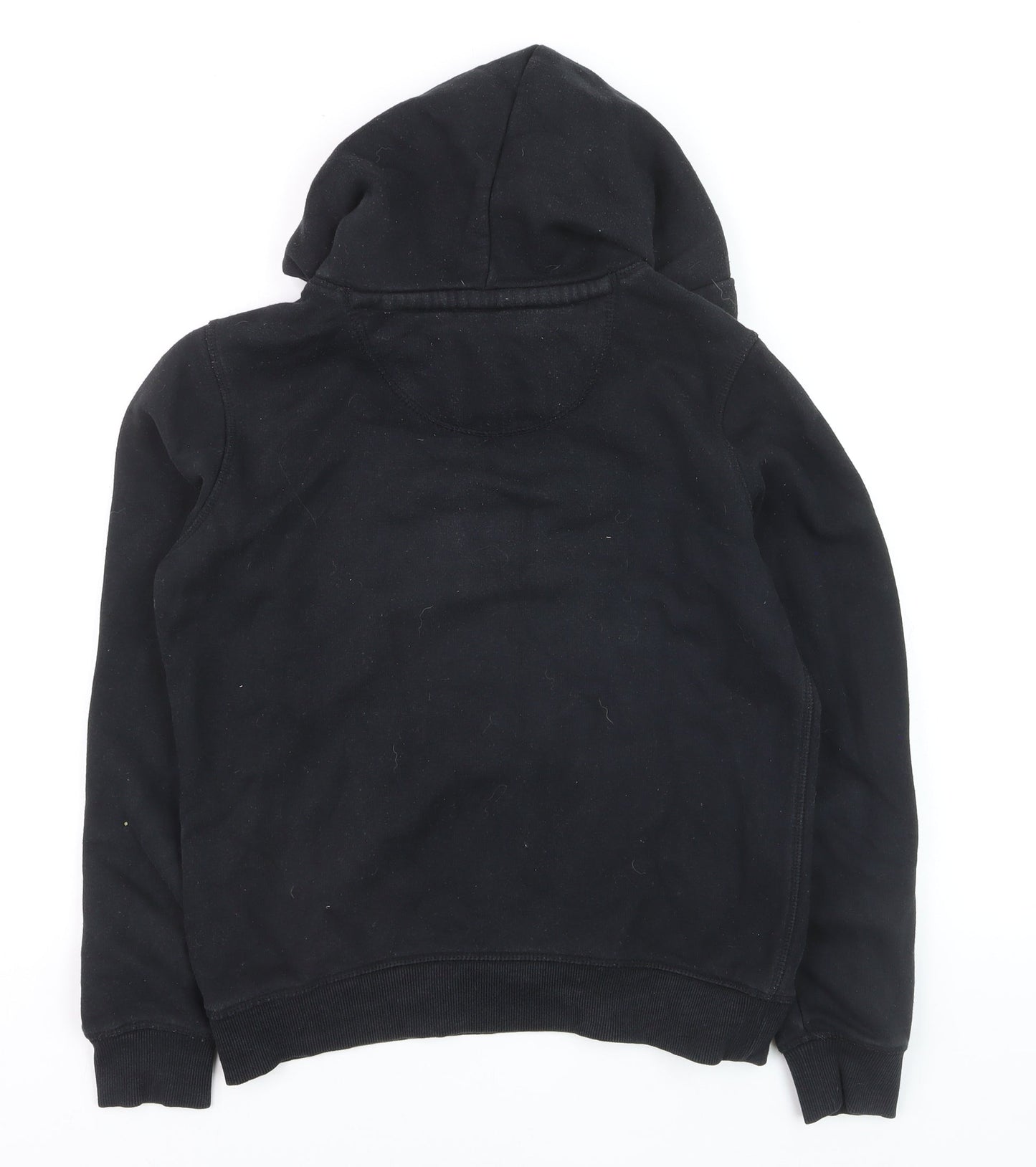 Jack Wills Boys Black Pullover Hoodie Size 8 Cotton Blend Casual Sweatshirt