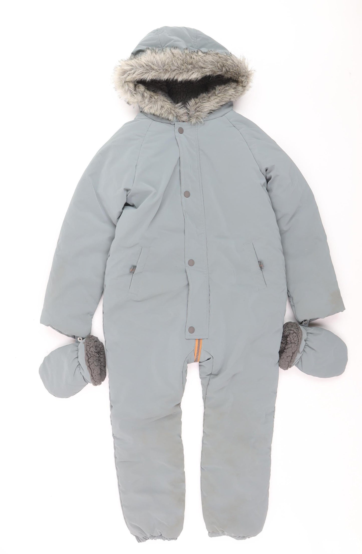 FatFace Boys Grey Waterproof Hooded Snowsuit 5-6 Years Winter Padded Outerwear
