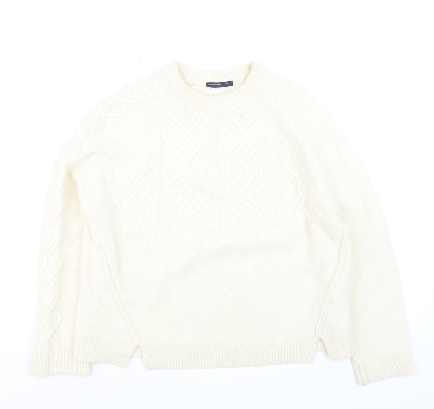 HIGH Women’s Ivory Wool Cable-Knit Jumper Size L