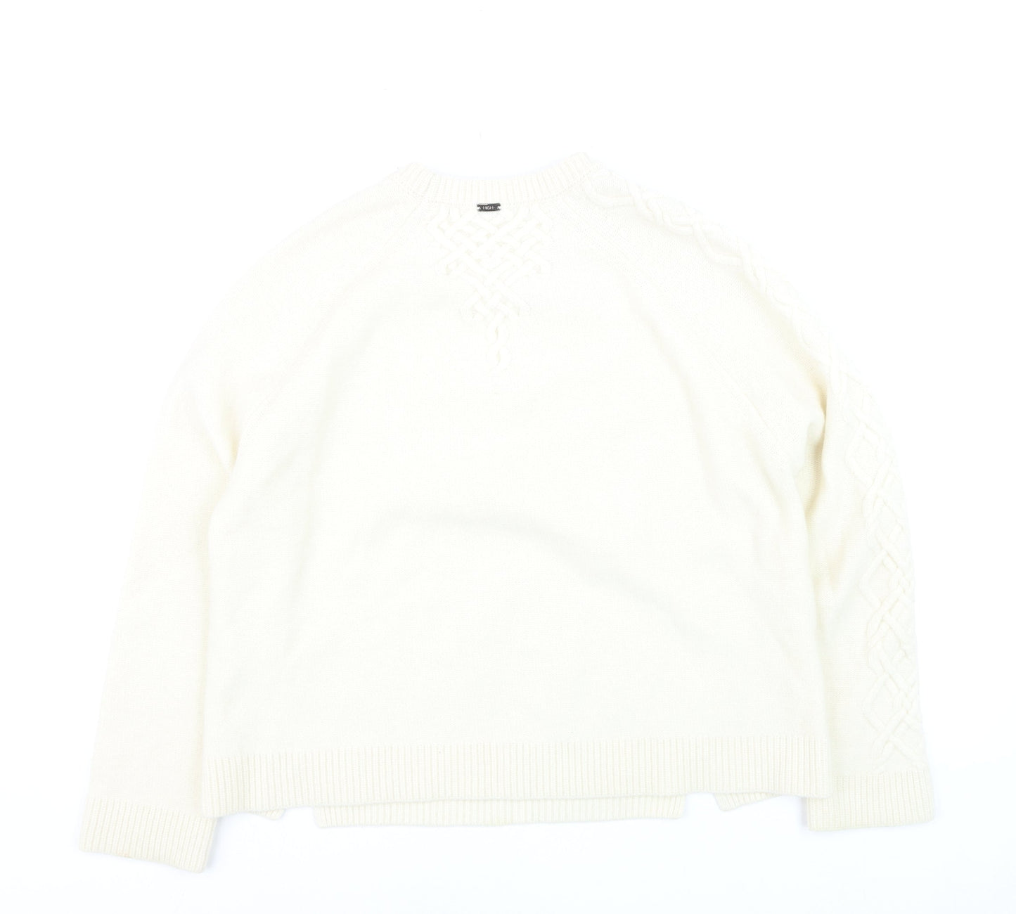 HIGH Women’s Ivory Wool Cable-Knit Jumper Size L