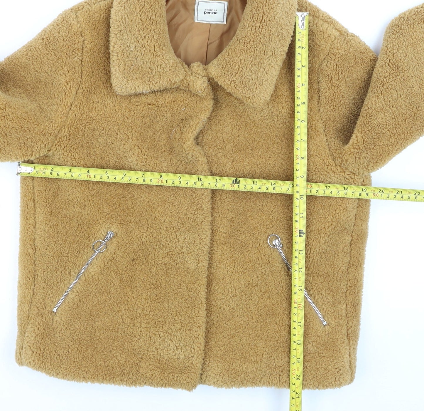 Pimkie Women's Beige Fleece Bomber Jacket Size Small