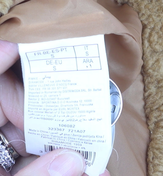 Pimkie Women's Beige Fleece Bomber Jacket Size Small