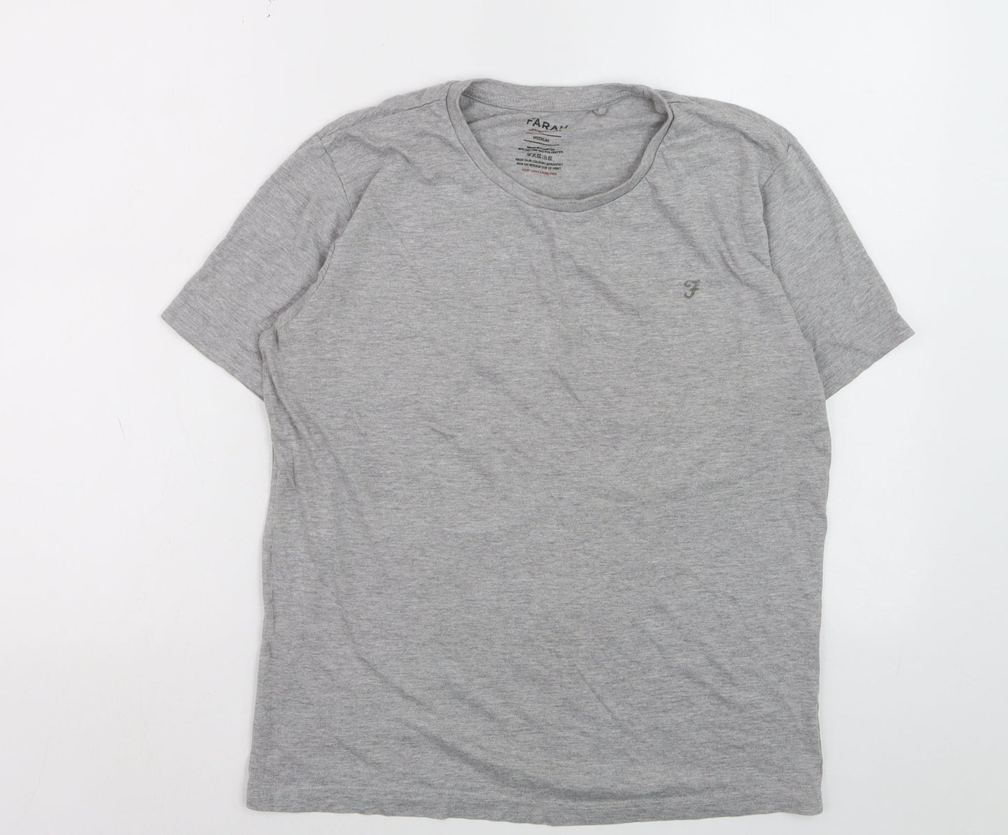 Farah Men’s Grey Crew Neck Short Sleeve T-Shirt Medium