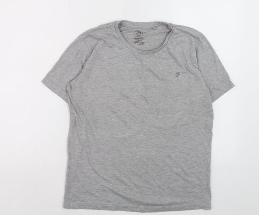 Farah Men’s Grey Crew Neck Short Sleeve T-Shirt Medium
