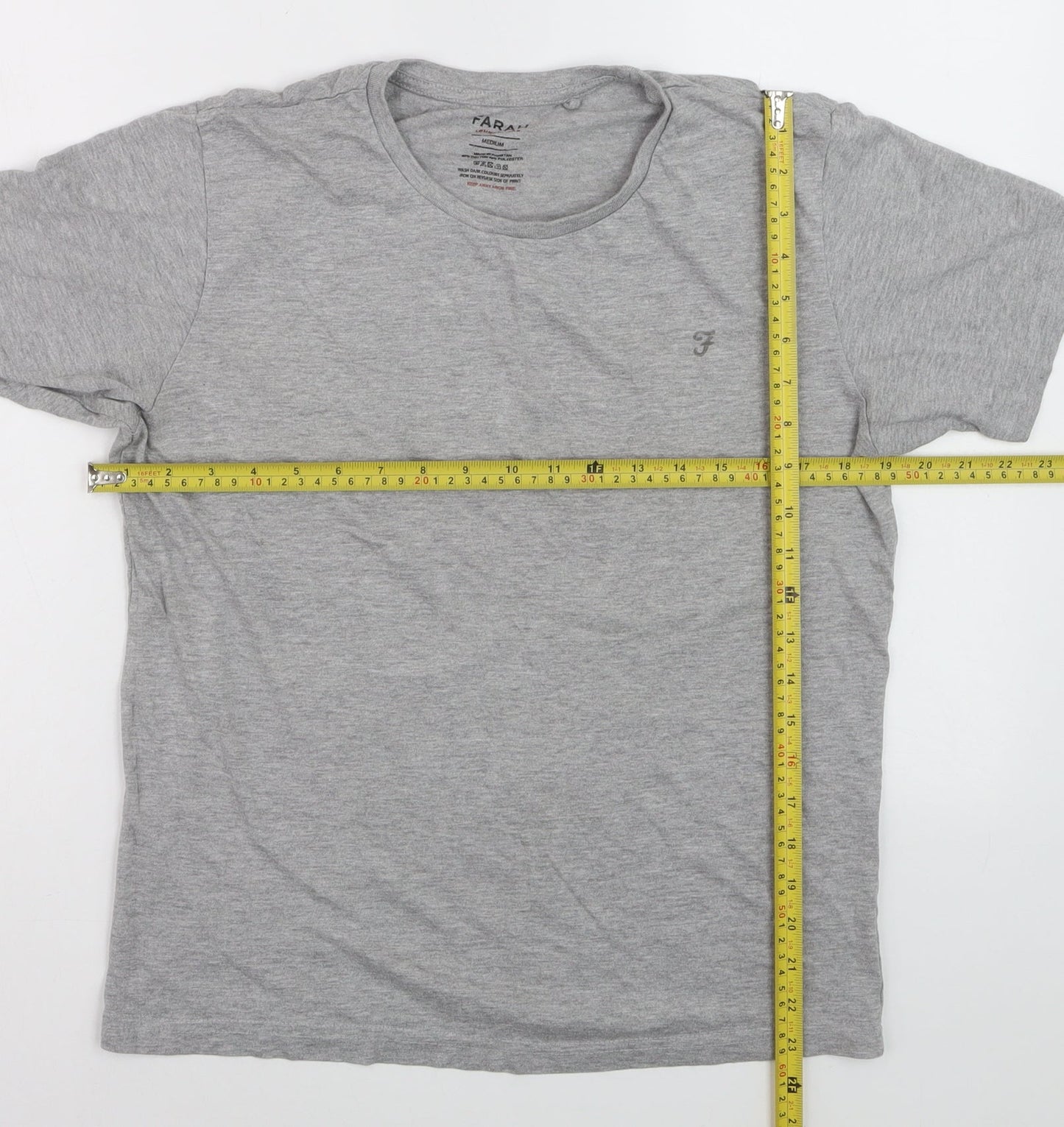 Farah Men’s Grey Crew Neck Short Sleeve T-Shirt Medium