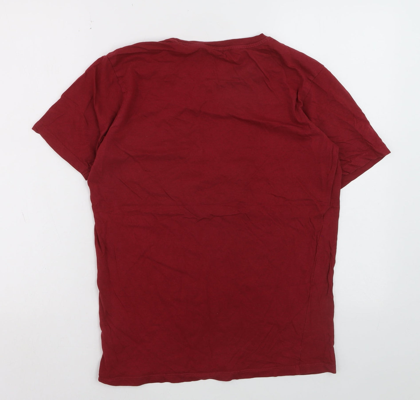 Crosshatch Men's Red Cotton Crew Neck Short Sleeve T-Shirt Size S