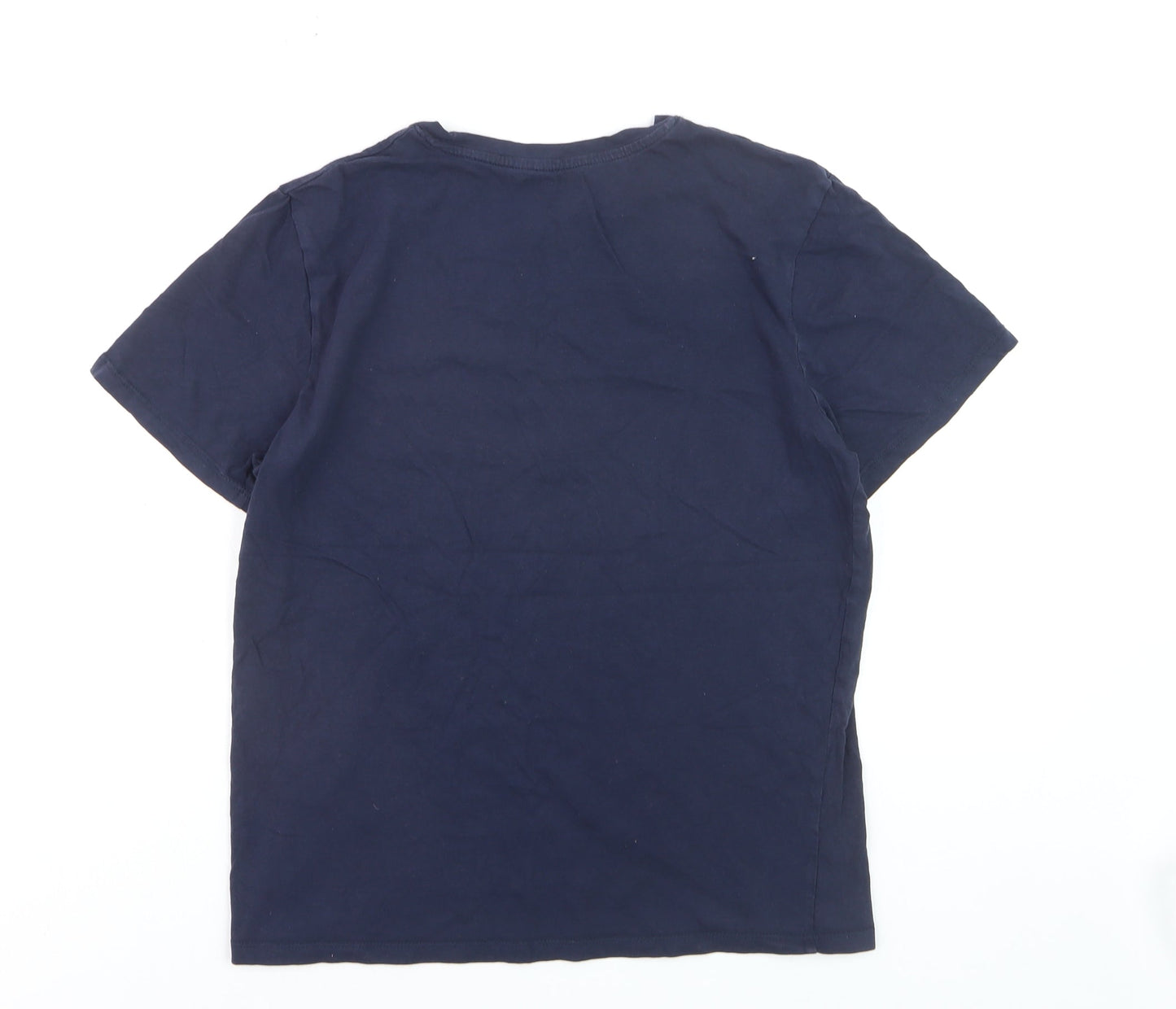 Jack & Jones Men's Navy Blue Crew Neck Cotton T-Shirt Size S