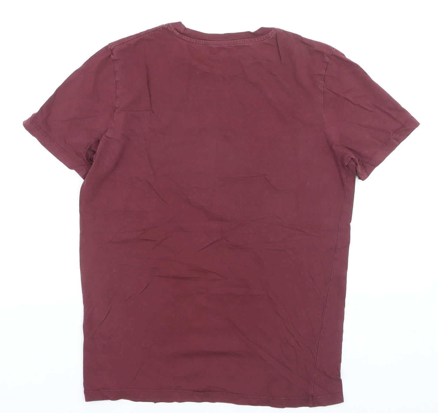 Jack & Jones Men's Red Graphic Crew Neck Regular Fit T-Shirt Size S
