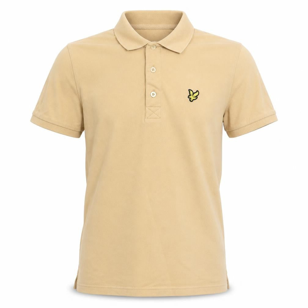 Lyle & Scott Men's Beige Organic Cotton Polo Shirt XS