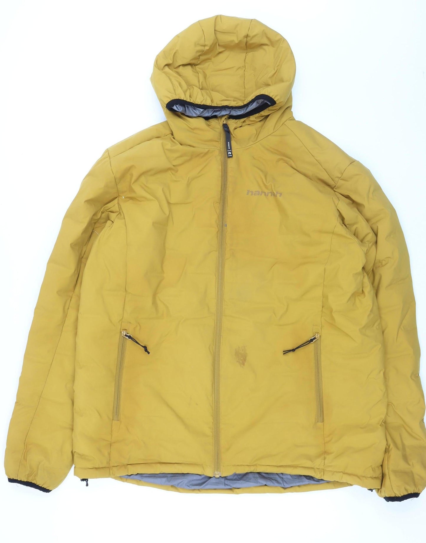 Hannah Mens Yellow XL Hooded Puffer Jacket 550 Down Winter Coat