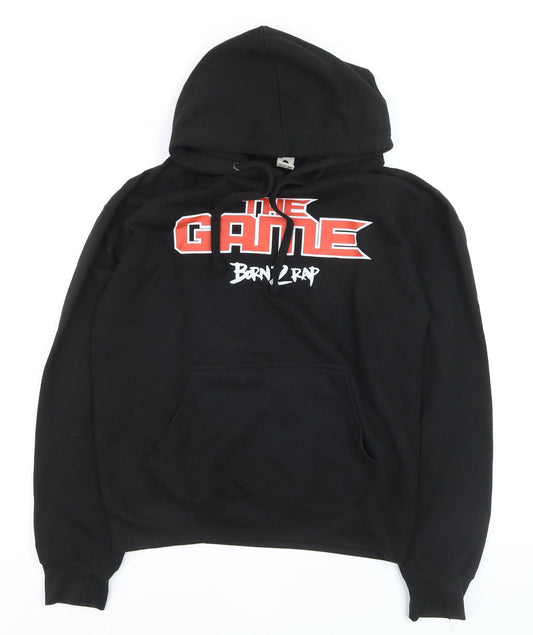 Club Classic Men's Black Born 2 Rap Pullover Hoodie M Graphic Print