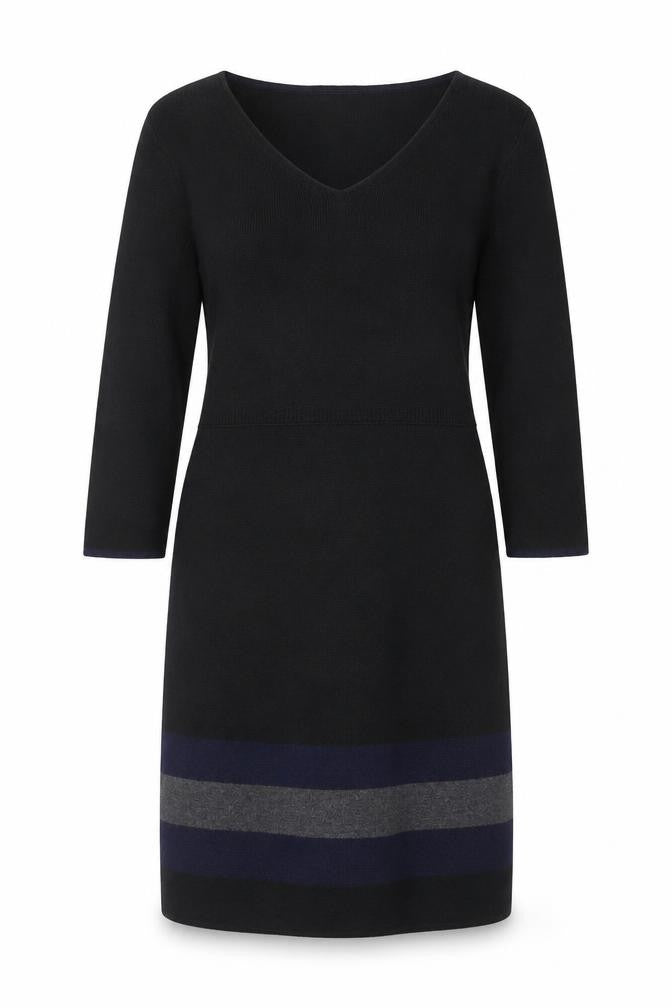 Monsoon Women’s Black Colourblock Knit Shift Dress Size 12